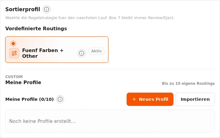Sortierstrategie wählen