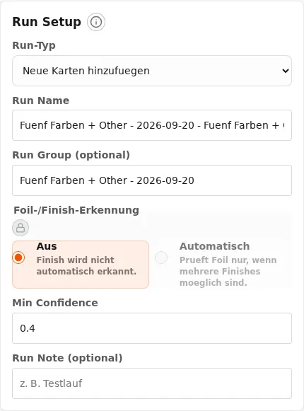 Lauf einrichten